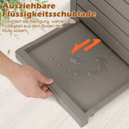 118L Outdoor Trash Can with Lid & Liquid Tray