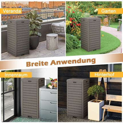 118L Outdoor Trash Can with Lid & Liquid Tray