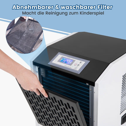 118 L/day dehumidifier commercial construction dryer with drain hose 24H timer and 4 wheels