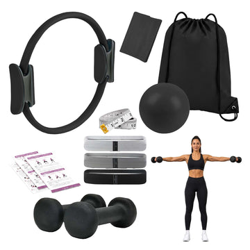 11-Piece Pilates Set with Ring, Ball, Bands, Dumbbells