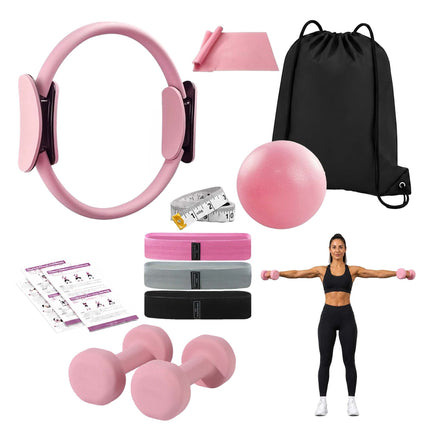 11-Piece Pilates Set with Ring, Ball, Bands, Dumbbells