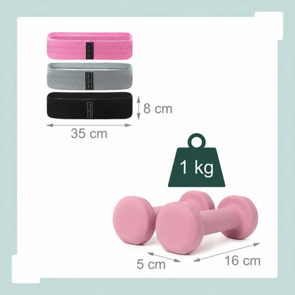 11-Piece Pilates Set with Ring, Ball, Bands, Dumbbells