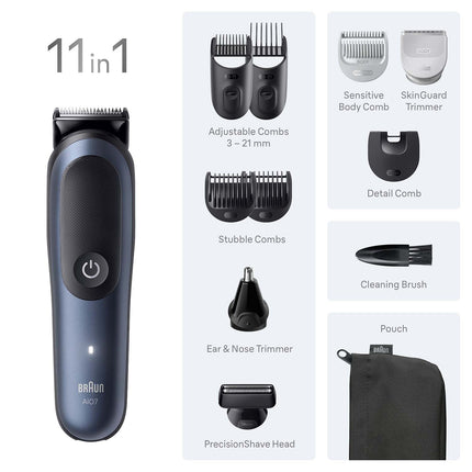 11-in-1 Grooming Kit, All-in-One Styler, Black/Blue