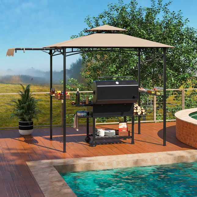 11 x 5 FT Grill Gazebo with Awning and Vented Top