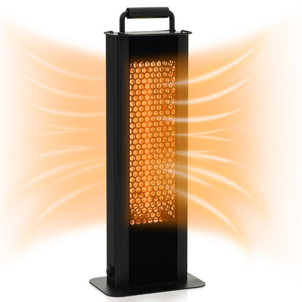 Vrijstaande kachel 1200W met kantel- en oververhittingsbeveiliging, elektrische kachel van aluminium, terrasverwarmer, waterdicht