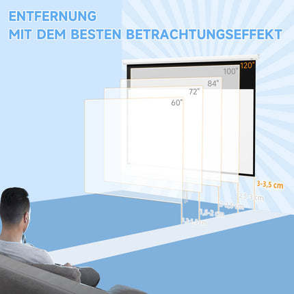 120-Inch Projector Screen, 16:9, Wall/Ceiling Mount