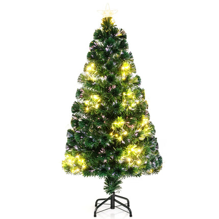 120cm Fiber Optic Christmas Tree with Lights, PVC, Stable Base