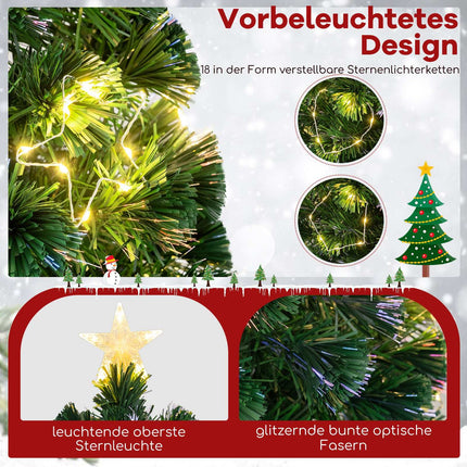 120cm Fiber Optic Christmas Tree with Lights, PVC, Stable Base