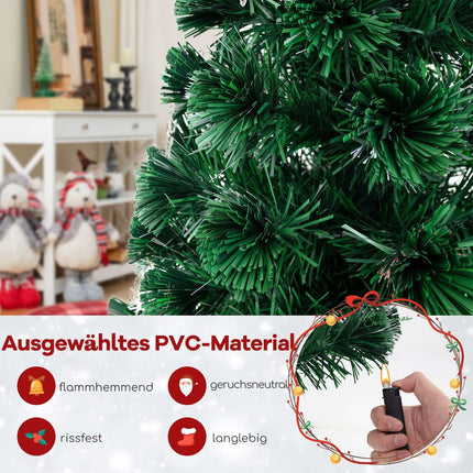 120cm Fiber Optic Christmas Tree with Lights, PVC, Stable Base