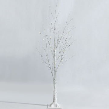 120 cm LED Birch Tree with 48 Warm White Lights