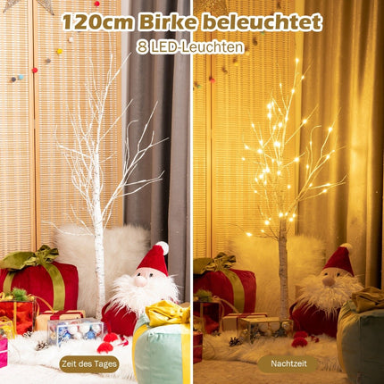 120 cm LED Birch Tree with 48 Warm White Lights