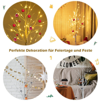 120 cm LED Birch Tree with 48 Warm White Lights
