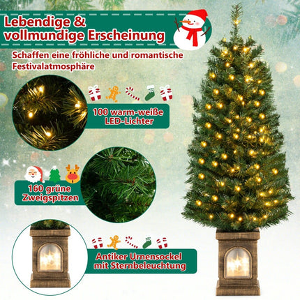 120 cm Pre-Lit Artificial Christmas Tree with Timer
