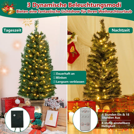 120 cm Pre-Lit Artificial Christmas Tree with Timer