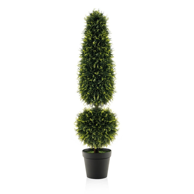 120 cm artificial plant artificial tree with pot potted boxwood topiary green