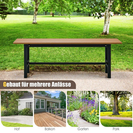 Tuinbank 120 cm, 2-zitsbank, belastbaar tot 300 kg, all-weather parkbank van HDPE bruin