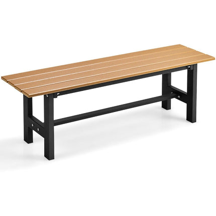 Tuinbank 120 cm, 2-zitsbank, belastbaar tot 300 kg, all-weather parkbank van HDPE bruin