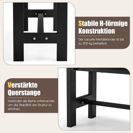 Tuinbank 120 cm, 2-zitsbank, belastbaar tot 300 kg, all-weather parkbank van HDPE bruin
