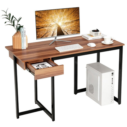 120 cm long computer desk with drawer & adjustable pads computer desk walnut