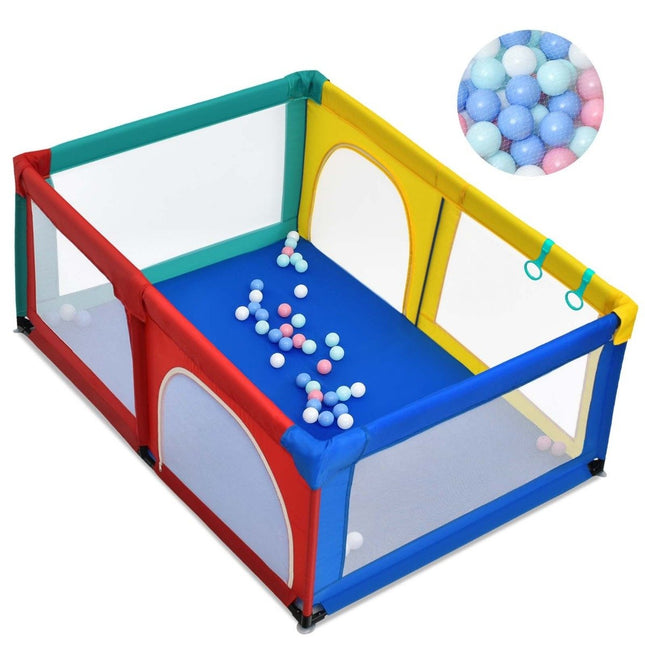120 x 190 cm baby playpen with 50 play balls playpen with net and zipper