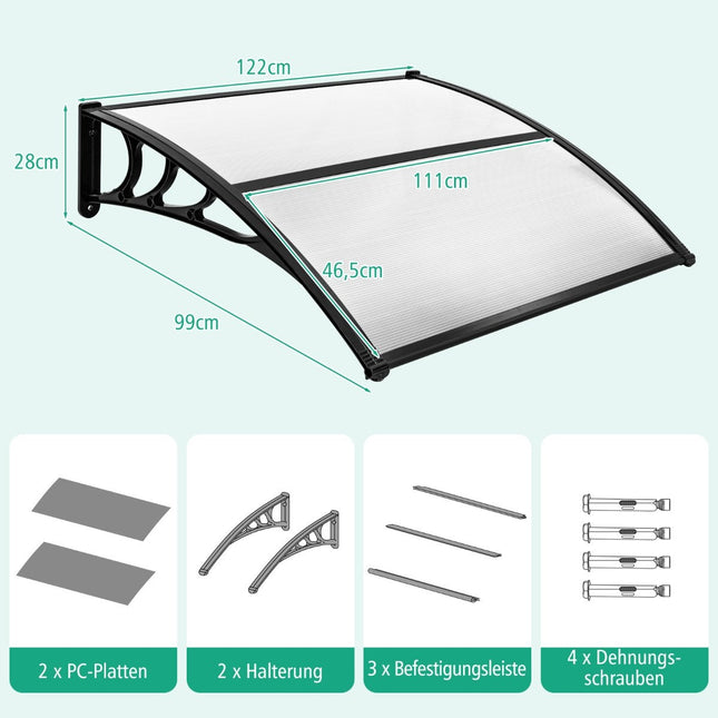 122 x 99 cm canopy for front door canopy front door canopy desk canopy grey