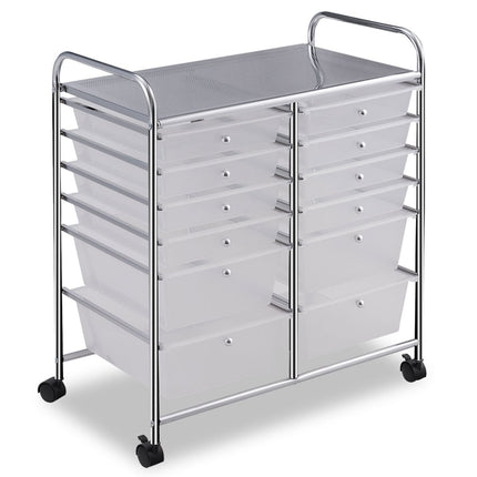12-Drawer Rolling Cart with Metal Frame & Wheels