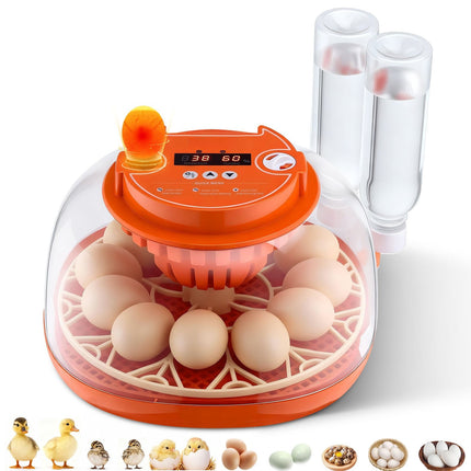 12-Egg Incubator With Auto Turner, LED Candler, Controls