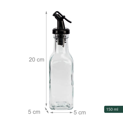 12 Glass Oil Bottles with Pourers and Labels Set