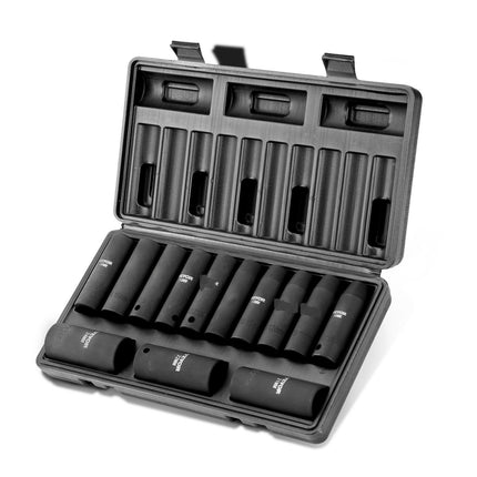 1/2-Inch Drive Impact Socket Set, 13-Piece Metric Deep 10-24mm