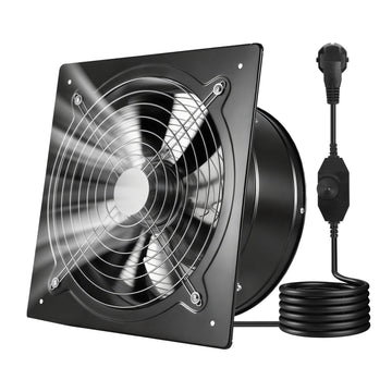 12-Inch Wall-Mount Exhaust Fan, 1558 CFM, Speed Control