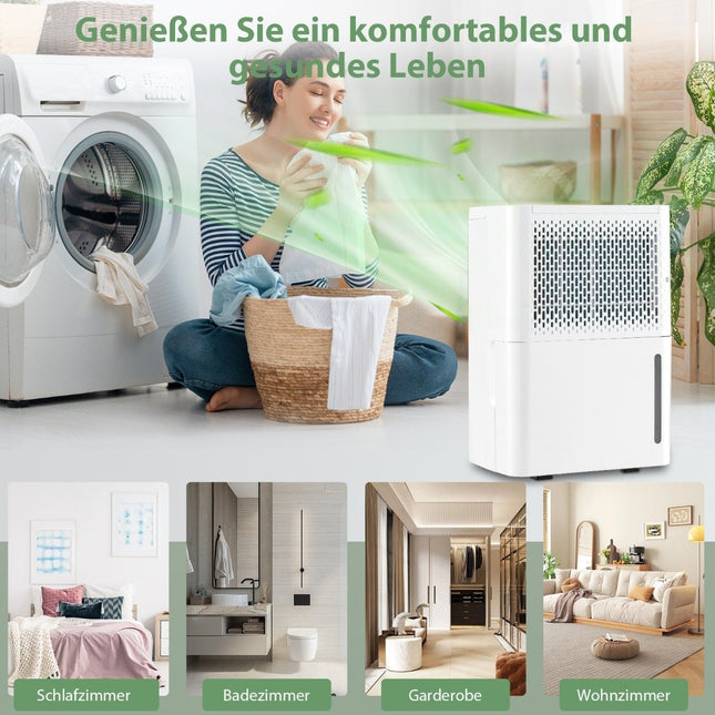 12L Dehumidifier with 24H Timer, 2.2L Tank for 10-15m² Rooms