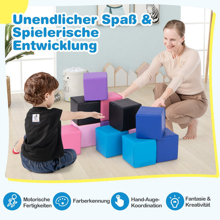 12-Piece Soft Foam Blocks Set for Kids, Multicolor