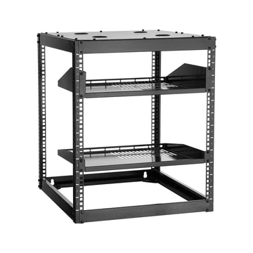 12U Open Frame Network Rack, 23-Inch Depth, Wall or Floor Mount