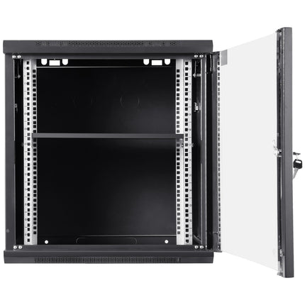 12U Wall Mount Network Server Cabinet, 19-Inch, Locking Glass Door