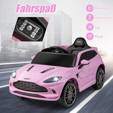 12V Aston Martin DBX children's car with 2.4G remote control 1.4-2.5 km/h pink