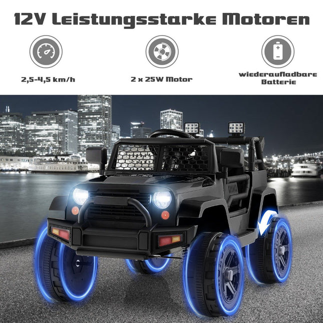 12V Battery Operated Children's Vehicle Electric Children's Vehicle with Remote Control Black