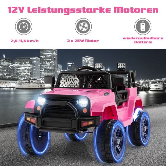 12V Battery Operated Children's Vehicle Electric Children's Vehicle with Remote Control Pink
