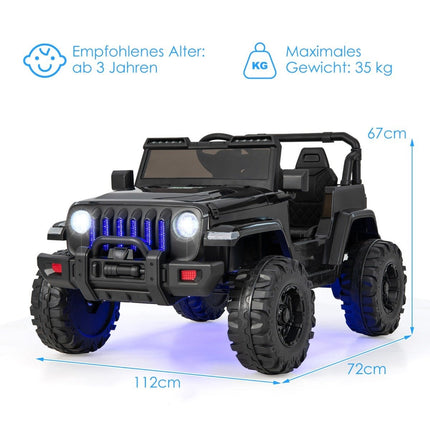 12V Children's 2 Seater Electric Car with Remote Control & Horn & Headlight Black