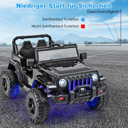 12V Children's 2 Seater Electric Car with Remote Control & Horn & Headlight Black
