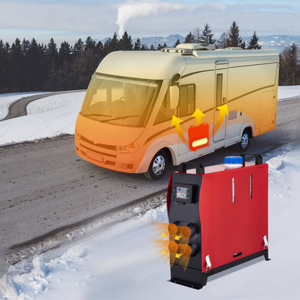 12V Diesel Air Heater 5KW, LCD, Remote, 4 Outlets