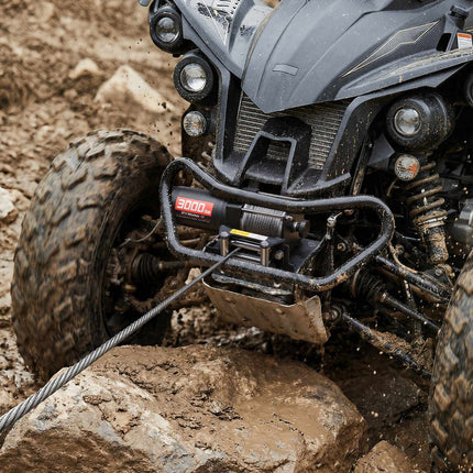 12V Electric ATV Winch 3000 lb, Steel Rope, Wired Remote