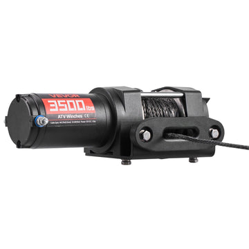 12V Electric ATV Winch 3500 lb, 10 m Synthetic Rope, Wired Remote