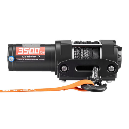 12V Electric ATV Winch 3500 lb, 10 m Synthetic Rope, Wired Remote
