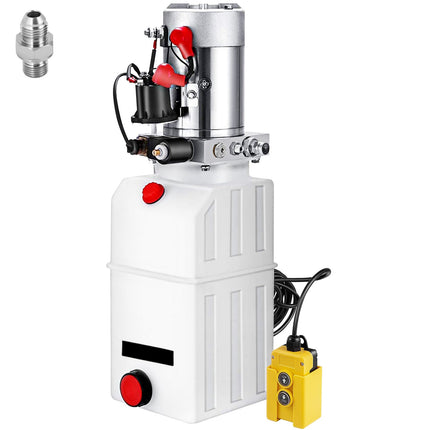 12V Hydraulic Power Unit, 6-Quart, Single-Acting, Remote