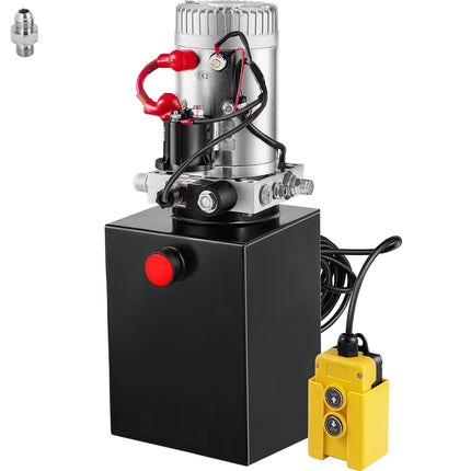 12V Hydraulic Power Unit, Single-Acting, 6 Qt 3200 PSI