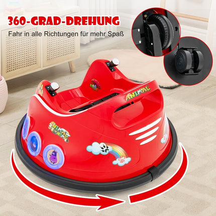 12V Kids Bumper Car, 360° Spin, Music & Remote Control