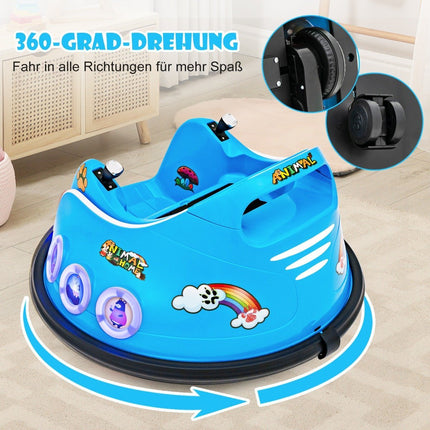 12V Kids Bumper Car with 360° Spin, Music & Remote Control