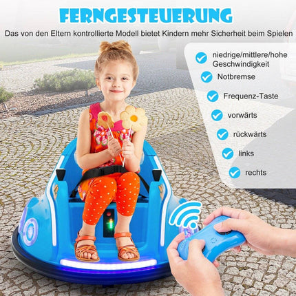 12V Kids Bumper Car with 360° Spin, Music & Remote Control
