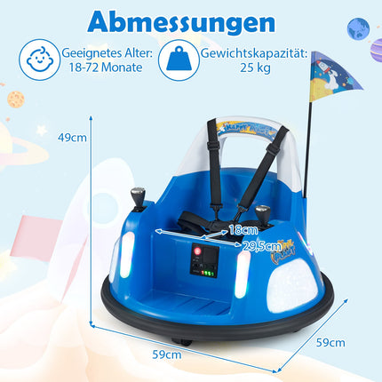 12V Kids Electric Bumper Car with Lights & Remote Control