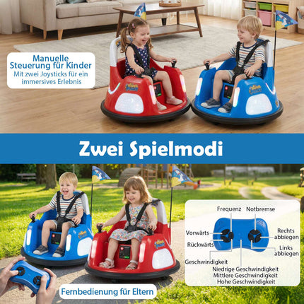 12V Kids Electric Bumper Car with Lights & Remote Control